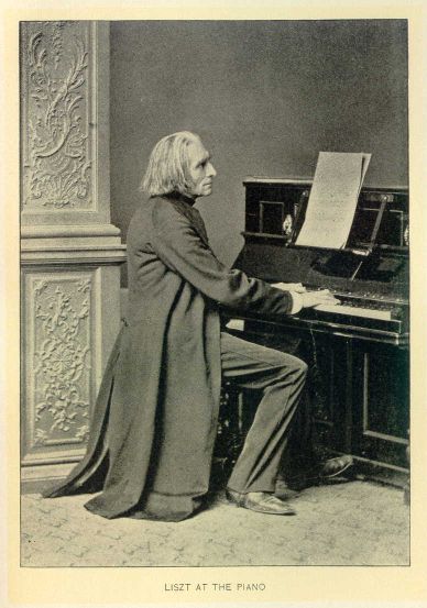 Liszt at the piano.