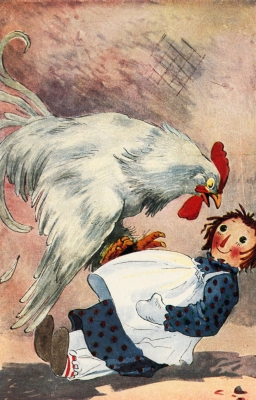Raggedy Ann and the rooster
