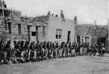 Indian Pueblo Dances of To-day: Lining up for the dance