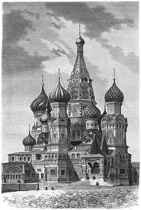 De kerk van Sint-Wassili op het Roode-plein te Moskou.
