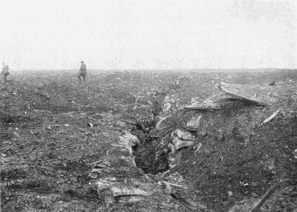 THE BARELY RECOGNISABLE REMAINS OF A TRENCH