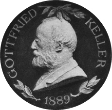 medallion: ‘Gottfried Keller 1889’