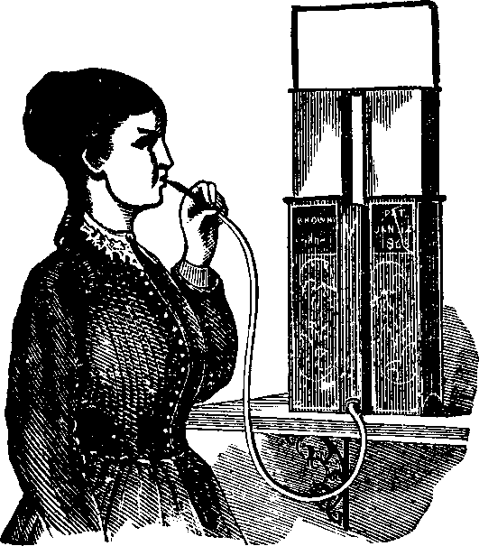 Illustration:
Fig. 146. Dr. Brown's Spirometer.