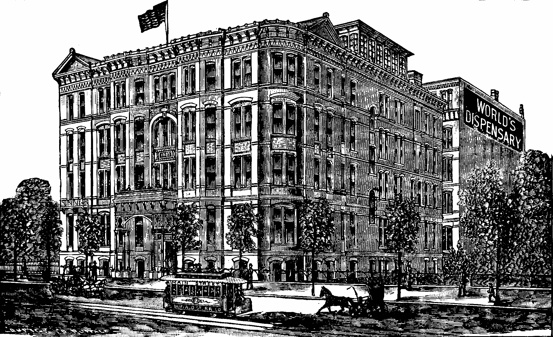 Illustration:
Invalids' Hotel and Surgical Institute, 663 Main Street, Buffalo, N.Y.