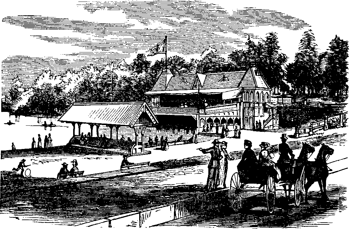 Illustration:
View of Lake and Boat-house.—Buffalo Park.