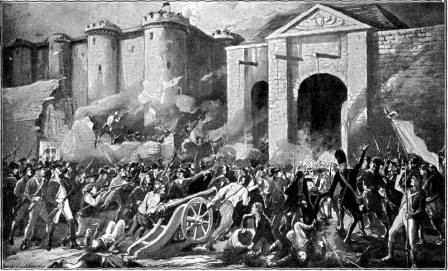 STORMING OF THE BASTILLE
PRISON IN PARIS

An event in the French Revolution which marked
the ending of the old autocratic order.