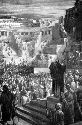 ARTAXERXES SENDING
THE JEWS TO REBUILD
JERUSALEM, b.c. 457

"From the going forth of the commandment to restore
and to build Jerusalem unto the Messiah the
Prince shall be seven weeks, and threescore and
two weeks." Dan. 9:25.