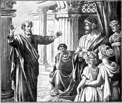 PETER PREACHING IN THE
HOUSE OF CORNELIUS

"They that were scattered abroad went
everywhere preaching the word." Acts
8:4.