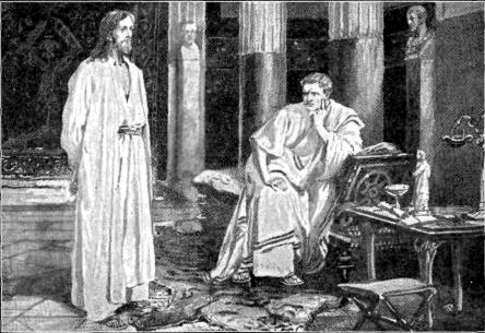 PILATE'S FATAL DECISION IN
THE HOUR OF TRIAL

"Pilate saith unto them, What shall I
do then with Jesus which is called
Christ?" Matt. 27:22.
