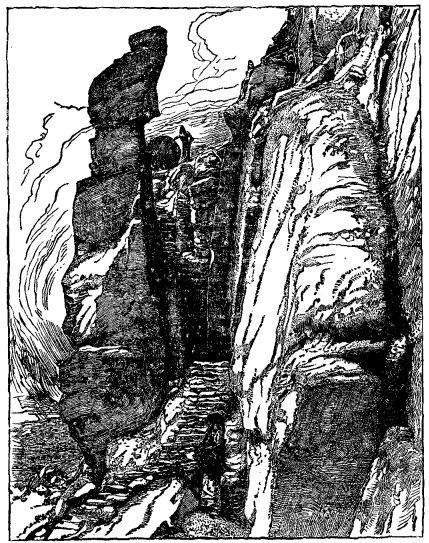 Fig. 22.—Poised rocks indicating a long exemption from
strong earthquakes in the places where such features occur.
