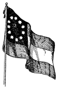 A flag showing three stripes and eleven stars.