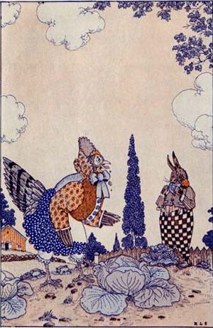 Henrietta Hen Scolds Jimmy Rabbit. (_Page 62_)