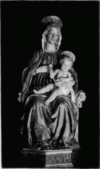86. Bemalte Thonstatue der Madonna von Ben. da Majano.