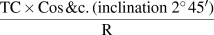 TC × Cos &c. (inclination 2° 45′) ⁄ R