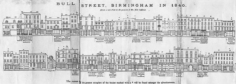 Bull Street, Birmingham in 1840