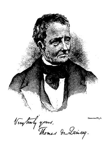 (handwritten) Very truly yours, Thomas de Quincey.