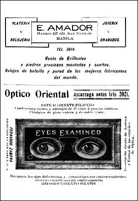 Advertisement E. Amador/Optico Oriental