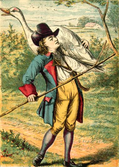 Illustration: Jack carrying Goose.