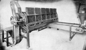 CACAO BEAN SORTING AND CLEANING MACHINE.
Reproduced by permission of Messrs. J. Baker & Sons, Ltd., Willesden.