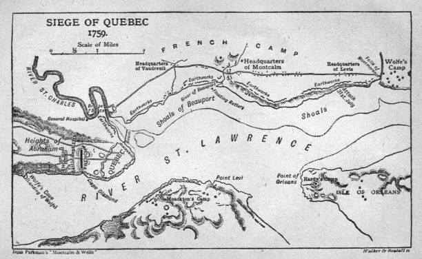 Siege of Quebec, 1759.  From Parkman's "Montcalm & Wolfe."