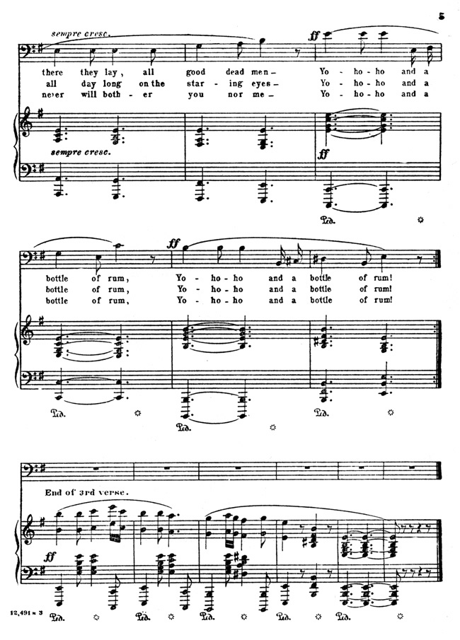 Third (and last) page of sheet music