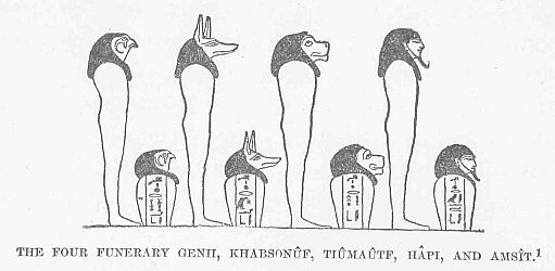 204.jpg the Four Funerary Genii, Khabsonf, Timatf, Hapi, and Amst. 1 