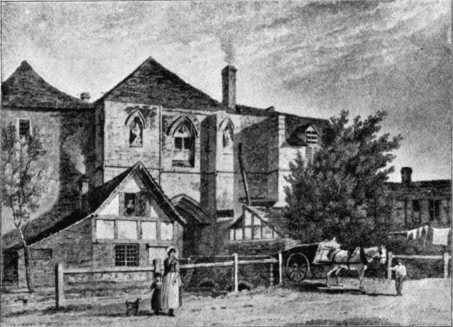 BYE STREET GATE. FROM AN OLD PRINT. Illustration: BYE STREET GATE. FROM AN OLD PRINT.