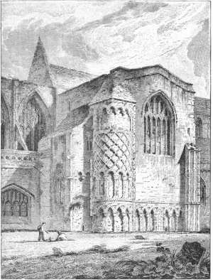 THE NORTH TRANSEPT IN 1810. (From Britton's "Architectural Antiquities.")