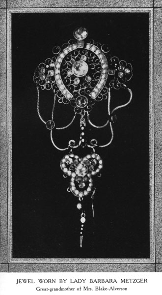 Jewel worn by Lady Barbara Metzger