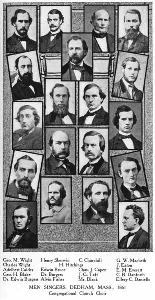 Dedham, Mass., Church Choir, 1861, Men Singers