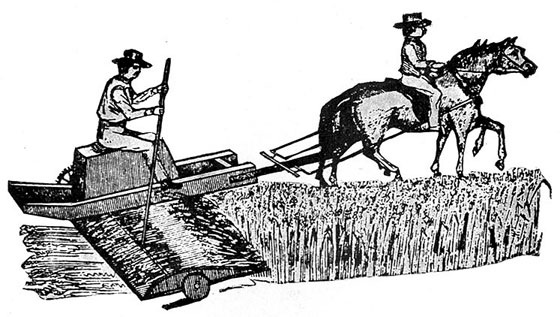 Hussey's Rear-Delivery Reaper.
(From "Who Invented the Reaper?" by R. B. Swift.)