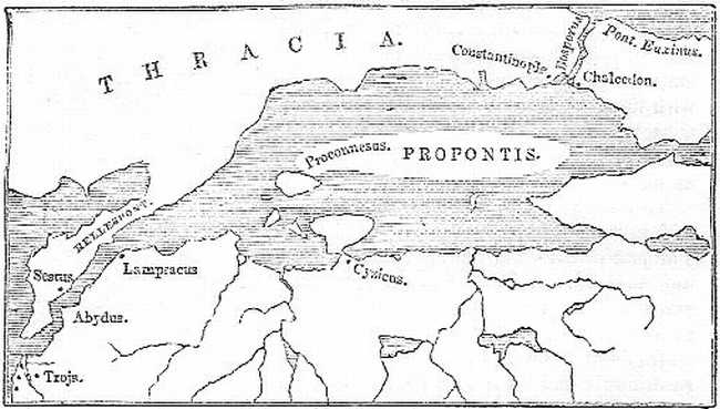 Map of Propontis, Hellespont, Bosphorus.