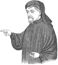 Geoffrey Chaucer, born about 1340, died 1400.