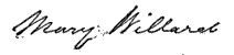 (signature) Mary Willard
