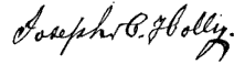(signature) Joseph C. Holly.