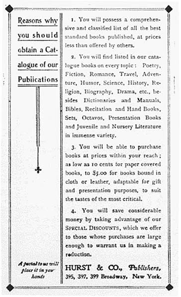 Ad for Hurst & Co, Catalog of Publications