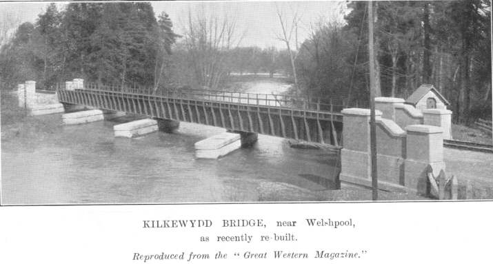Kilkewydd Bridge, near Welshpool, as recently re-built.
Reproduced from the “Great Western Magazine.”