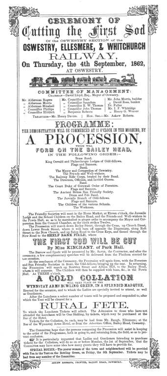 Advertisement for the Ceremony of Cutting the First Sod