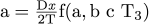 a=Dx/2T f(a, b c T_3)