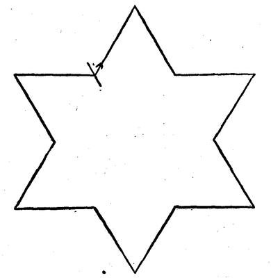 Fig. 19.--Star for mirror drawing. The mirror breaks up the automatic control previously developed, and requires one to start out much as the child does at the beginning. See text for directions.