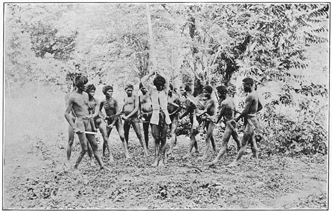 Negritos of Zambales dancing the “torture dance.”