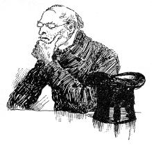 A man sits with his chin in his hand.