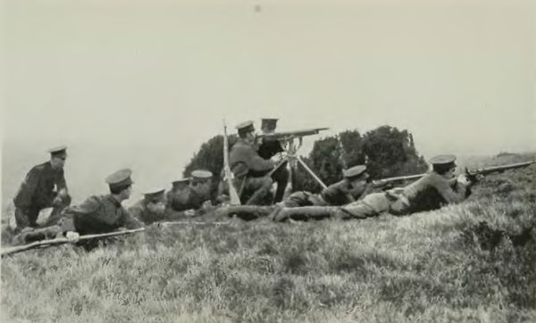Canadian Soldiers in Action with Colt Machine Guns