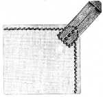 FIG. 26. SEWING ON
TAPE-LOOPS TO THE CORNER.