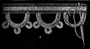 FIG. 769. BUTTONHOLE PICOTS WITH PICOTS IN BULLION STITCH.