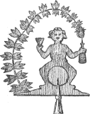 wood carving of drinker and vines