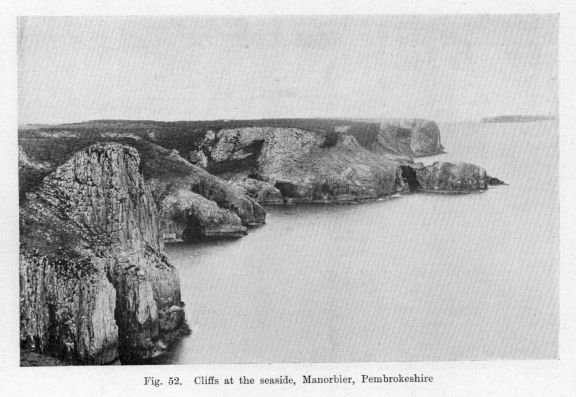 Fig. 52.  Cliffs at the seaside, Manorbier, Pembrokeshire