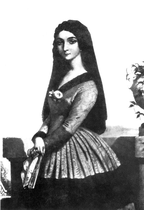Lola Montez, Countess of Landsfeld
(From a lithograph by Prosper Guillaume Dartiguenave)