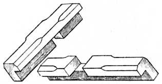 Fig. 61 (B).—Halved Joint of Oxford
    Frame with front edges champered.