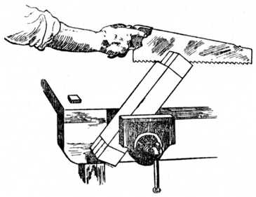 Fig. 180.—Second Operation in Sawing Tenons.